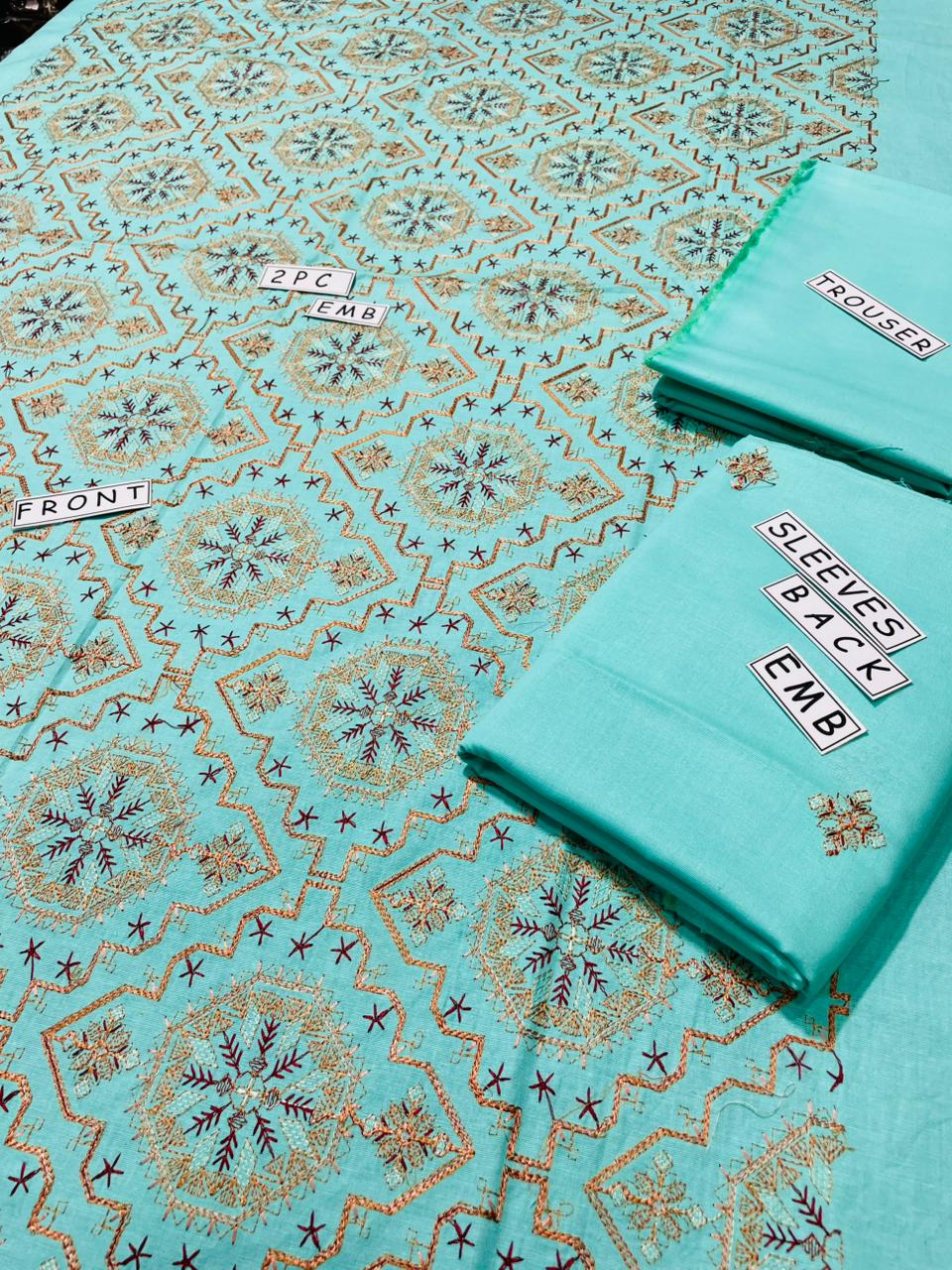 2-Piece Unstitched & Embroidered Khaddar Dress Design 08