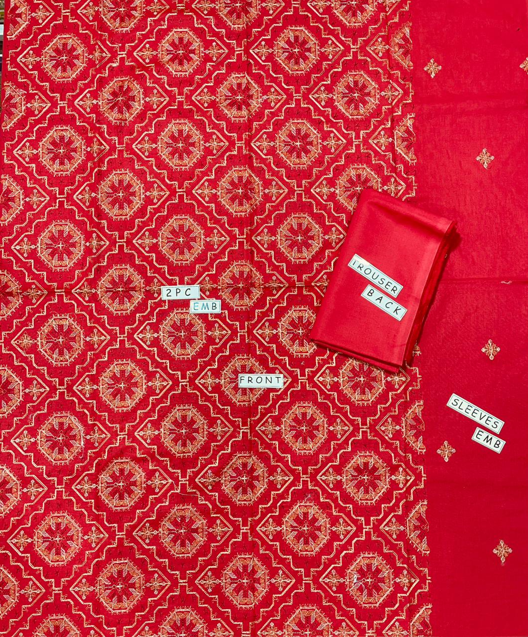 2-Piece Unstitched & Embroidered Khaddar Dress Design 08