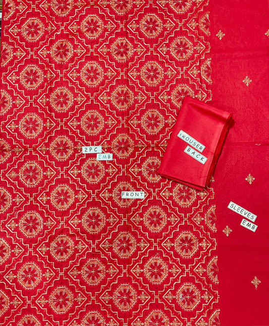 2-Piece Unstitched & Embroidered Khaddar Dress Design 08