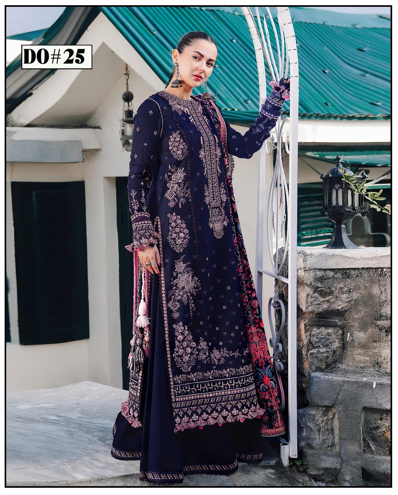 3PC KHADAR EMBROIDERY DRESS WITH PRINTED SHWAL DESIGN 11