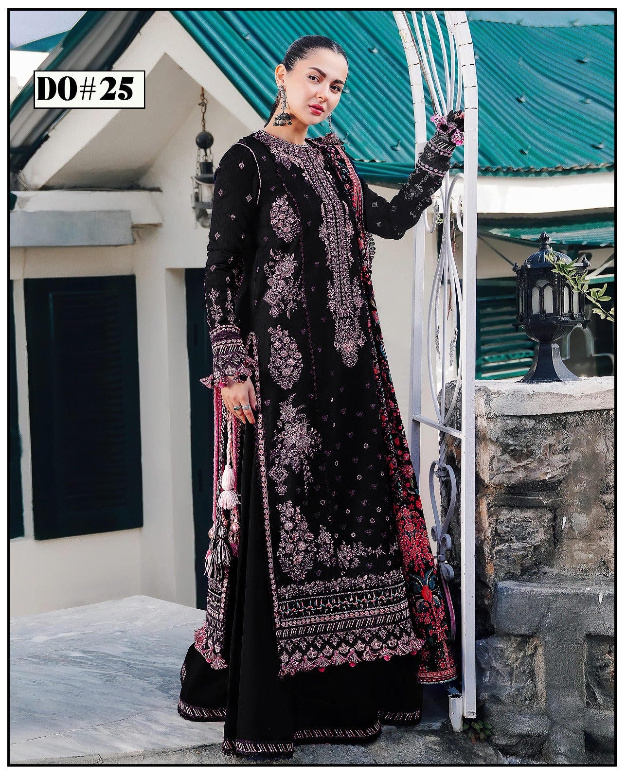 3PC KHADAR EMBROIDERY DRESS WITH PRINTED SHWAL DESIGN 11