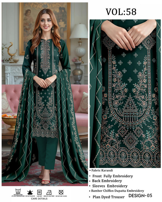 Karandi 3 Piece Unstitched Suit Six Colours available Design 09