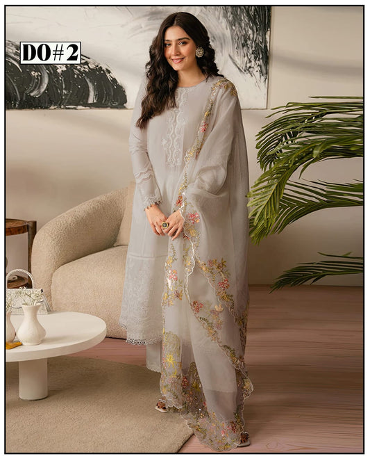 Khaddar 3 Piece Embroidery  Dress Design 01