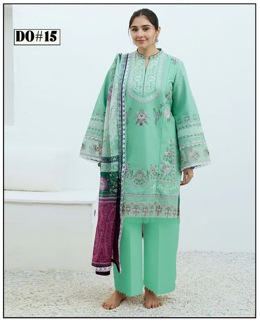 Khaddar 3 Piece Embroidery Dress Design 07