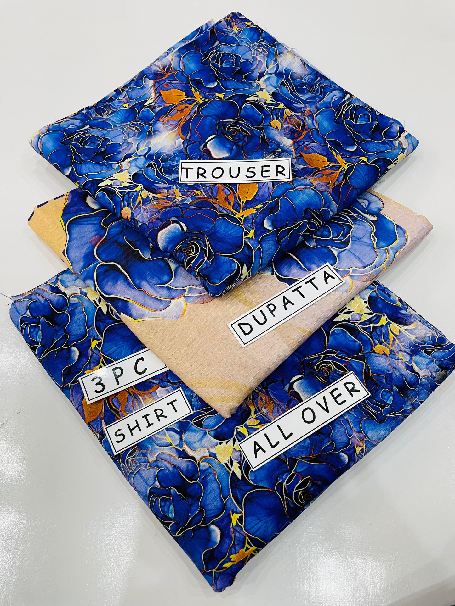 3PC Unstitched Printed Linen Bana Dora Design 18