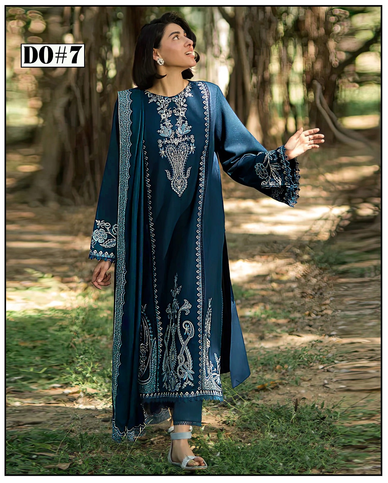 Khaddar 3 Piece Embroidery  Dress Design 07