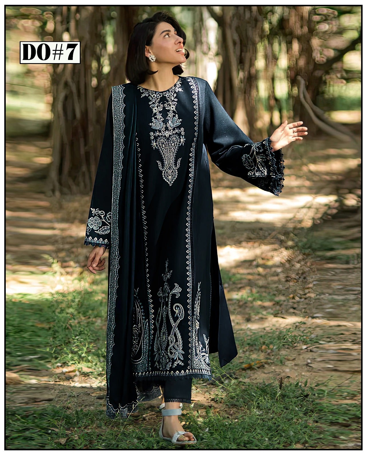 Khaddar 3 Piece Embroidery  Dress Design 07