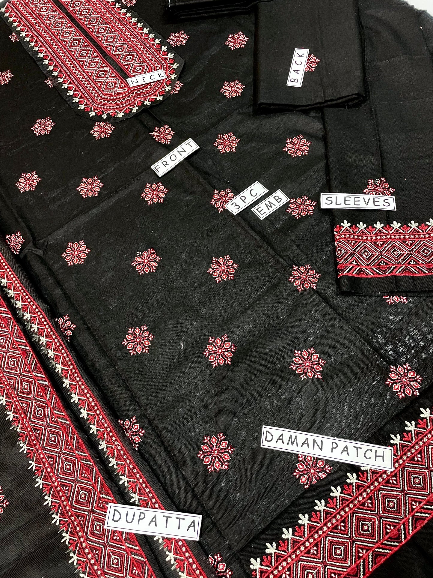 Khaddar 3 Piece Embroidery  Dress Design 08