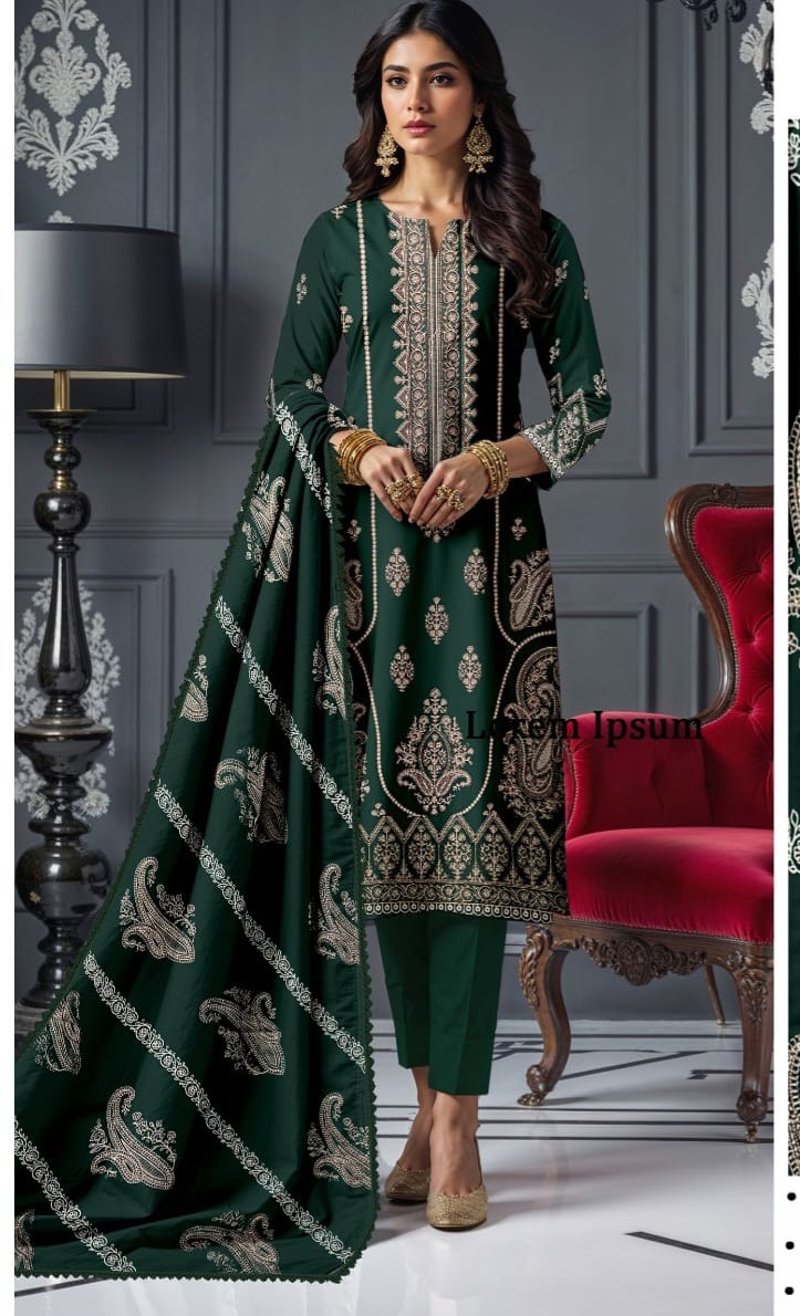 Karandi 3 Piece Unstitched Suit Six Colours available Design 09