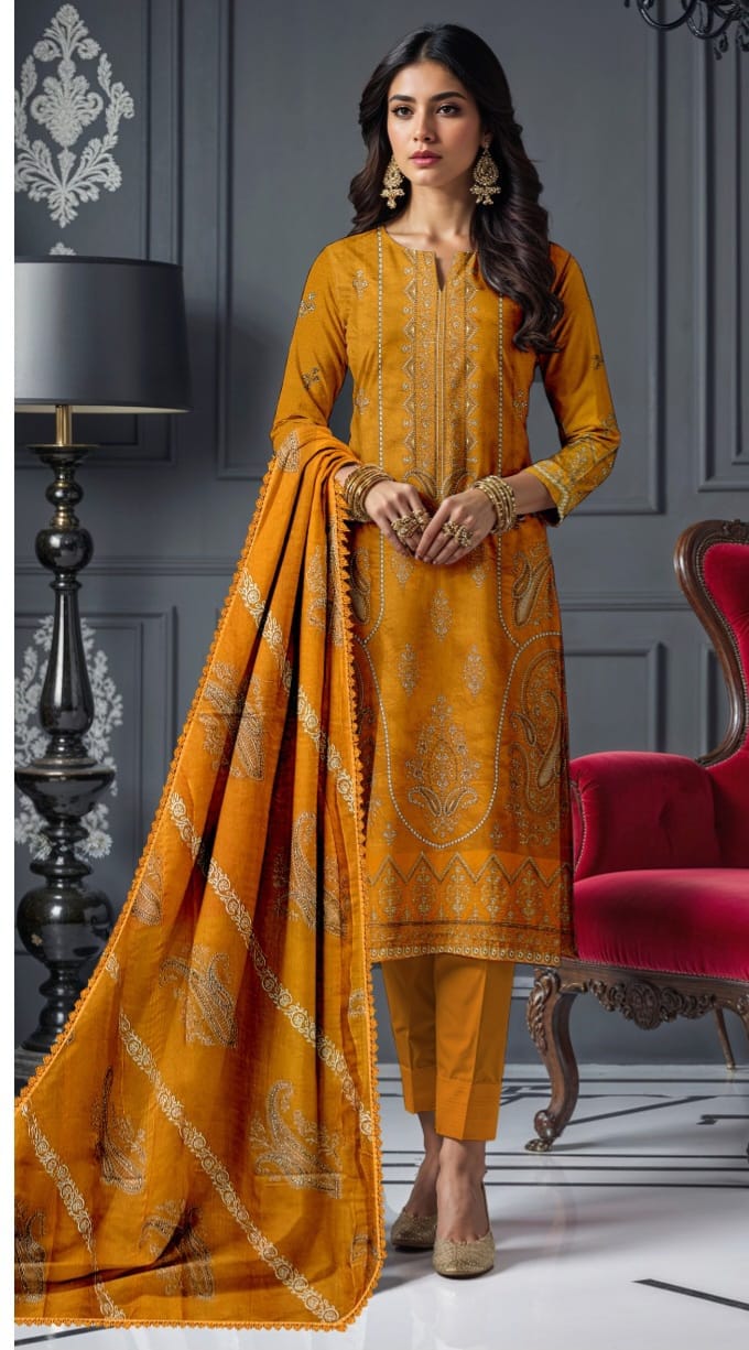 Karandi 3 Piece Unstitched Suit Six Colours available Design 09