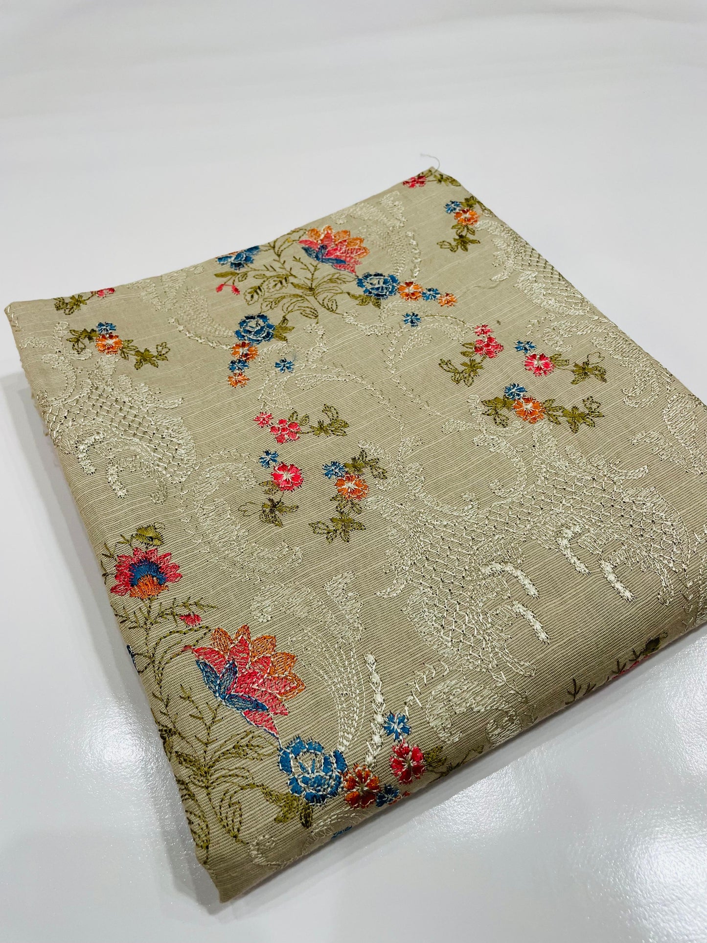 2-Piece Unstitched & Embroidered Khaddar Dress Design 02
