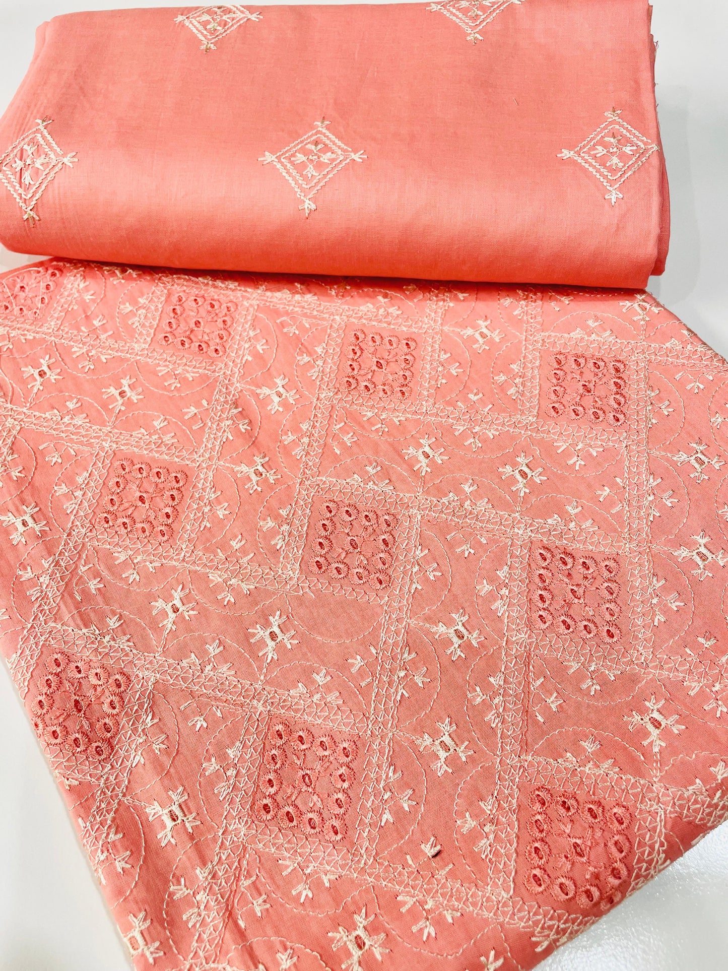2PC Unstitched Cambric Cotton Suit Design 08